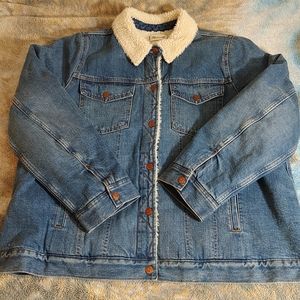 NWT Madewell Oversized Sherpa Denim Jacket